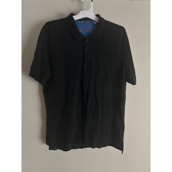 Men’s Robert Graham Polo Shirt Classic Fit Black Short Sleeve XL - Picture 1 of 7